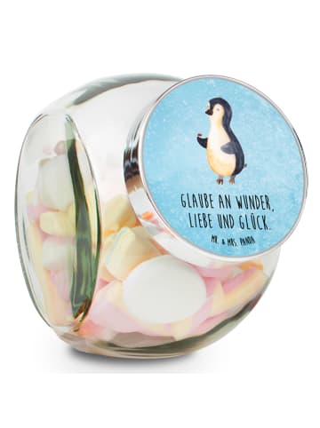 Mr. & Mrs. Panda Bonbonglas Pinguin Marienkäfer mit Spruch in Eisblau