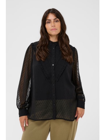 KAFFE curve Langarm-Hemd KClinara Regular fit in Black Deep