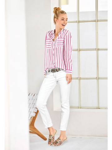 Heine Hemdbluse in pink-ecru