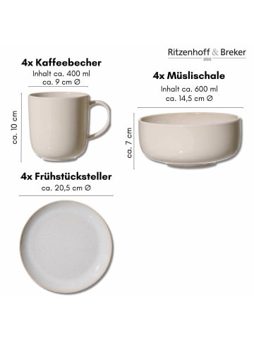 Ritzenhoff & Breker 12-tlg. Frühstücks-Set Laredo in in beige