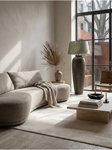 KADIMA DESIGN Kurzflorteppich Geometrisch Antirutsch pflegeleicht Wohnzimmer Flur in Creme