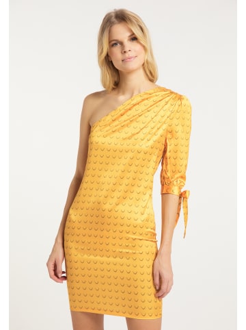 IZIA Damen One-Shoulder Kleid in Senf