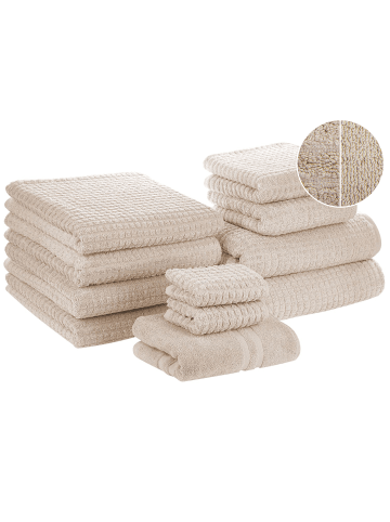 Beliani 11er-Set Handtuch ATAI in Beige
