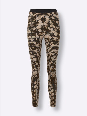 creation L Modal-Leggings in schwarz-camel-bedruckt