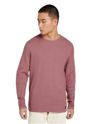 TOM TAILOR Denim Pullover STRUKTURIERTER PULLOVER in Rosa