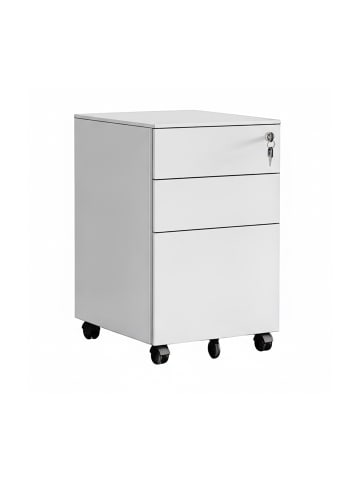relaxdays Rollcontainer in Weiß - (B)39 x (H)60 x (T)52 cm