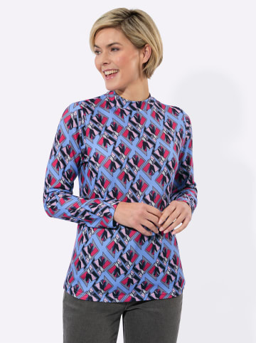 WITT WEIDEN Winter-Shirt in pink-bleu-bedruckt