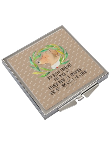 Mr. & Mrs. Panda Kosmetikspiegel Hund Blumen mit Spruch in Hundeglück