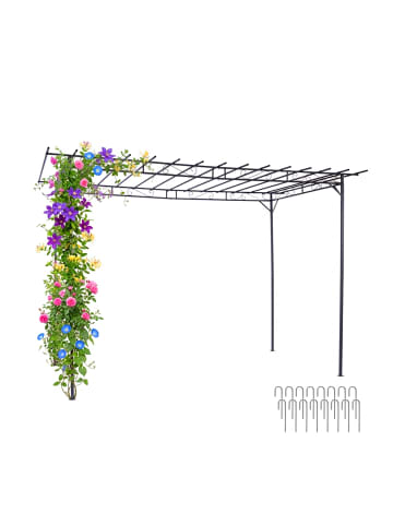 relaxdays Pergola in Schwarz - (B)320 x (H)215 x (T)190 cm