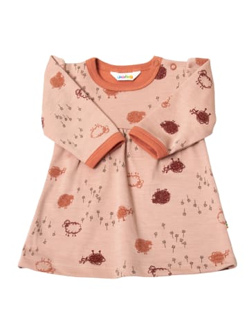 Joha Kleid Merinowolle/Bio-Baumwolle in peach aop