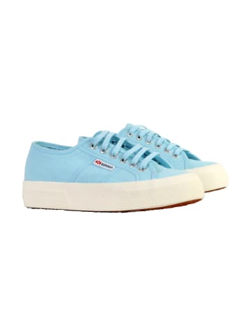 Superga Niedrige Schnür-Sneaker mit Plateau-Sohle Crystal Azul