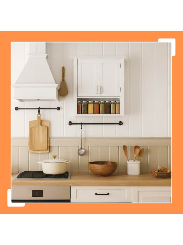 relaxdays Hängeschrank in Weiß - (B)58 x (H)62 x (T)20 cm