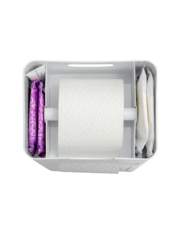 Wenko Toilettenpapier- und Toilettenbürstenhalter IMON, 6in1 in Weiß, 15 x 58 x 20 cm