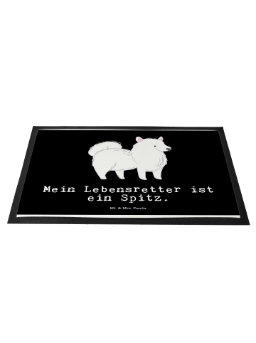 Mr. & Mrs. Panda Schmutzfangmatte Spitz Lebensretter mit Spruch in Schwarz