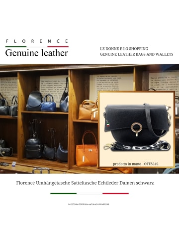 Florence Leder Umhängetasche, Citytasche Florence Tasche schwarz ca. 30cm