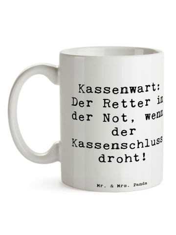 Mr. & Mrs. Panda haferl Spruch Kassenwart Held mit Spruch in Weiß