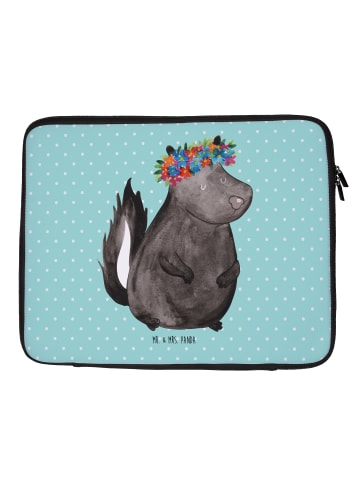 Mr. & Mrs. Panda Laptop Tasche Stinktier ohne Spruch in Türkis Pastell