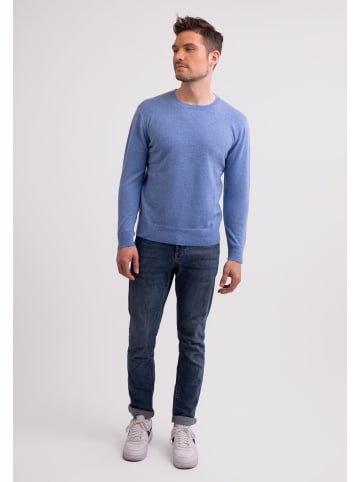 CASH-MERE.CH Rundhals Pullover in Azurblau