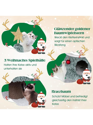 COSTWAY 123 cm Kratzbaum für Weihnachten in Grün