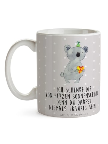 Mr. & Mrs. Panda Kaffeebecher Koala Geschenk mit Spruch in Grau Pastell