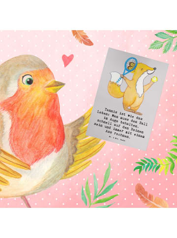 Mr. & Mrs. Panda babykarte Tennis Lebensweisheit mit Spruch in Grau Pastell