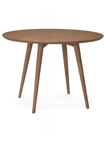 KADIMA DESIGN Runder Esstisch aus Walnussfurniertem Holz | Nordischer Stil in Braun