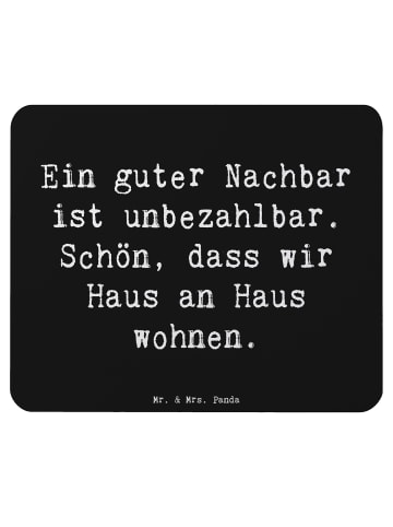 Mr. & Mrs. Panda Mousepad Spruch Guter Nachbar mit Spruch in Schwarz