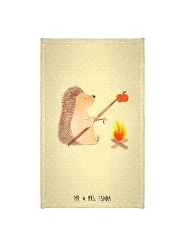 Mr. & Mrs. Panda Handtuch Igel Grillen ohne Spruch in Gelb Pastell