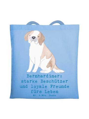 Mr. & Mrs. Panda Einkaufstasche Bernhardiner Treue mit Spruch in Sky Blue