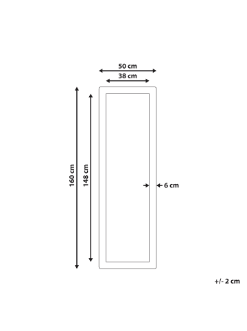 Beliani Wandspiegel GALAN in Braun - (W) 50 x (H) 160 x (L) 2 cm Vertikal