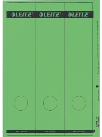 Leitz Ordnerrückenschilder 61.5x285mm auf A4 selbstklebend Packung mit 75 grün