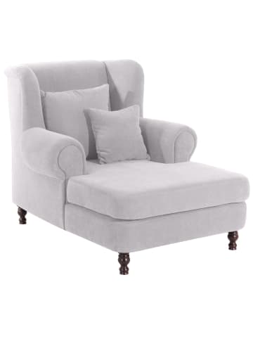 58 aufm Kessel SESSEL XXL Karley Bezug Veloursstoff Buche nussbaum dunkel / silber