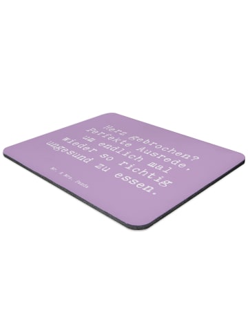 Mr. & Mrs. Panda Mousepad Spruch Liebeskummer Tröster mit Spruch in Lavendeltraum