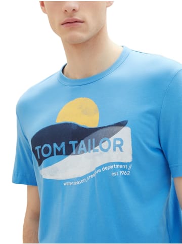 Tom Tailor T-Shirt WATER SEASON in Blau