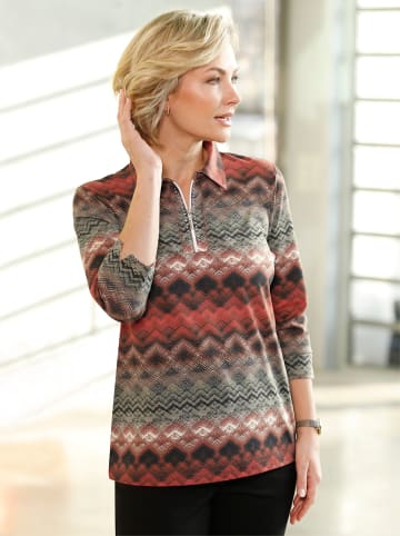 WITT WEIDEN Poloshirt in terra-khaki-bedruckt