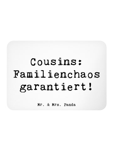 Mr. & Mrs. Panda Magnet Spruch Cousin Abenteuer mit Spruch in Weiß