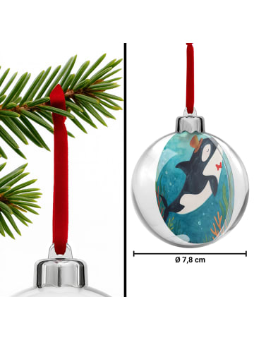 Mr. & Mrs. Panda Baumschmuck Orca Zylinder Design ohne Spruch in Weiß