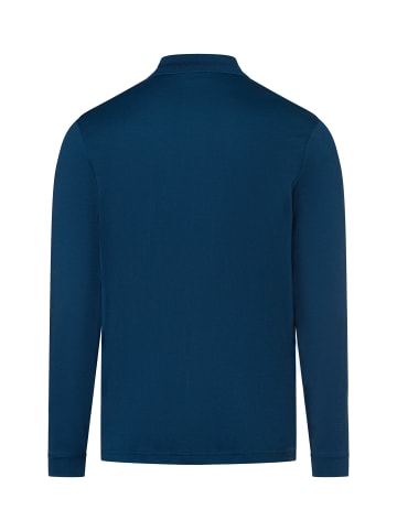 Ragman Langarm-Poloshirt - bügelleicht in petrol