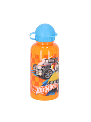 COFI 1453 Hot Wheels Wasserflasche Trinkflasche 400 ml Aluminium Flasche in Orange