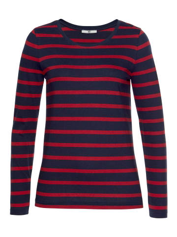 AJC Langarmshirt in marine-rot-gestreift