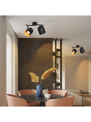 ZMH Deckenleuchte in Schwarzgold 2-flammige E14 Vintage Deckenlampe