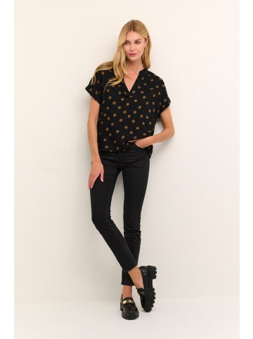 Kaffe Kurzarm-Bluse KAano Regular fit in Black With Mustang Dot