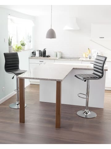 Beliani 2er-Set Drehhocker LUCERNE in Schwarz/Silber