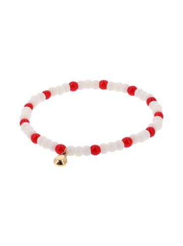 grassland Women Latch Back Earrings in Gold White Red