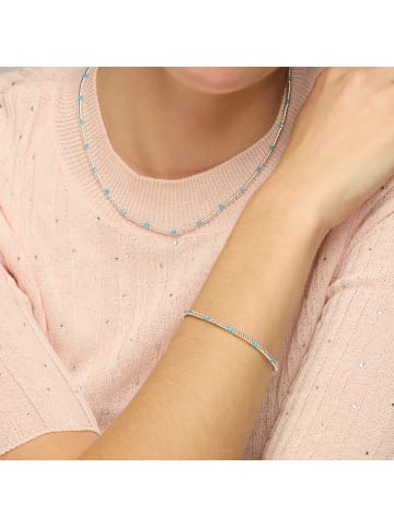 Luxenter Armband aus 925er Sterlingsilber und Zirkonia Aquamarinblau mit Rhodium-Finish