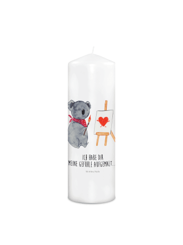 Mr. & Mrs. Panda Wachskerze Koala Künstler mit Spruch in Weiß
