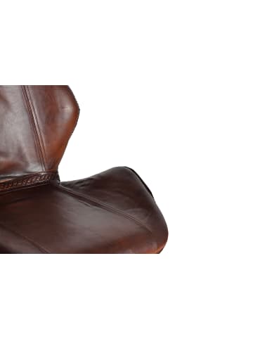 Giner y Colomer Naturlederhocker mit Metallbeinen in Brown