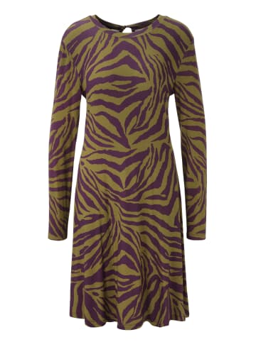 Aniston CASUAL A-Linien-Kleid in moosgrün-lila