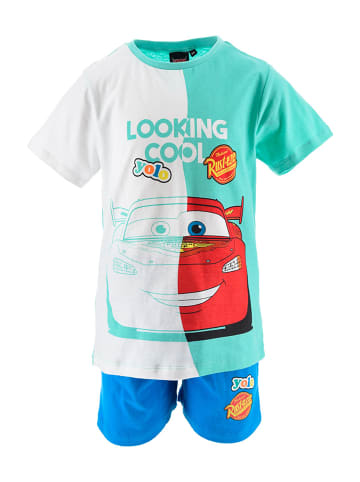 Disney Cars 2tlg. Outfit: Sommer-Set Lightning McQueen T-Shirt und Shorts in Weiß