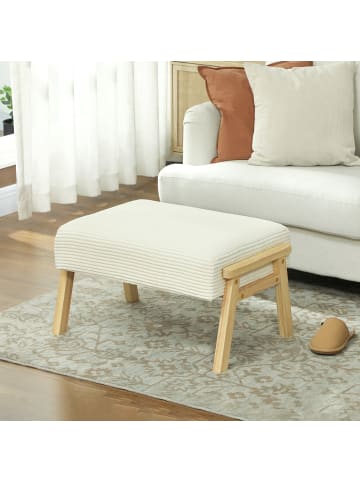 HOMCOM Sitzhocker in Cremeweiß 70L x 46B x 40H cm